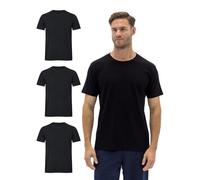 Barrio 13 T-Shirt Herren 3er Pack aus 100% Baumwolle Regular Fit Basic Rundhals 3x Schwarz M