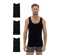 Barrio 13 Unterhemd Herren 3er Pack Feinripp Tank Top mit Stretch aus Baumwolle Herren Unterhemden Tanktop Achselshirts Schwarz M