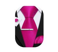 Barry.Wang Herren Krawatten Set Klassische Einfarbig Seiden-krawatte Einstecktuch Manschettenknöpfe Krawattenklammer für Hochzeit Party