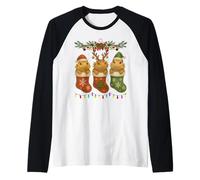 Bartdrache in Weihnachten Socken Lichter Bartdrache Xmas Raglan