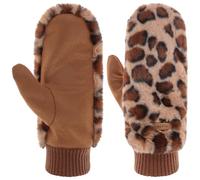 Barts Fäustlinge Fur Mitts print brown mit Futter Beige-Braun One Size