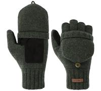 Barts Haakon Fingerless Handschuhe Herren - Fäustlinge fingerlose Strickhandschuhe mit Futter Winter Herbst-Winter - M/L oliv