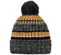 Barts Herren Strickmütze Goser gestreifte Männermütze mit Bommel 0355 Dark Heather 19