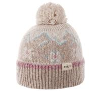 Barts Lankana Beanie Strickmütze Wintermütze Bommelmütze Umschlagmütze Damen - mit Umschlag, Futter Herbst-Winter Winter - One Size Hellbeige