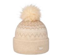 Barts Woodstar Alpaka Bommelmütze Beanie Strickmütze Damenmütze Umschlagmütze (One Size - Hellbeige)
