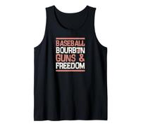 Baseball Bourbon Guns and Freedom USA Patriotic Dad American Tank Top