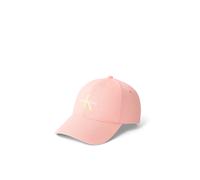 Baseball Cap CALVIN KLEIN JEANS "MONOLOGO EMBROIDERY BASEBALL HAT", Damen, powder orange, Web, Baumwolle, unifarben, Caps, Mit festem Schirm (82513638-0) powder orange