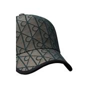 Baseball Cap CALVIN KLEIN "LOGO AOP JACQUARD (BAG TIE BACK)", Damen, grau (cornstalk, cocoa braun aop), Web, Kunstfaser, gemustert, Caps, Regular fit und größenverstellbar (20231553-0) cornstalk, coco
