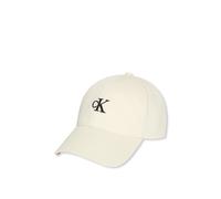 Baseball Cap CALVIN KLEIN "MONOGRAM EMBROIDERY BASEBALL CAP", Damen, bone weiß, Web, Baumwolle, unifarben, Caps, Mit festem Schirm (70023468-0) bone weiß