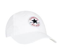 Baseball Cap CONVERSE "CAN CHUCK PATCH CURVE BRIM HAT für kids 8-15 Jahre", Jungen, weiß, Stoff, Baumwolle, bestickt, unifarben, Basic, Caps, mit gebogenem Schirm, 6-Panel-Design, bestickte Optik (200