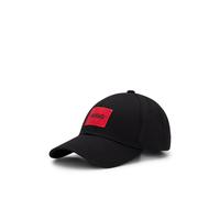 HUGO Herren Men-X 581-RL Cap aus Baumwoll-Twill mit rotem Logo-Label Schwarz Stck