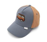 Baseball Cap MAXIMO, Jungen, Gr. 53/55, blau (blau, braun), Canvas, Baumwolle, Caps, Basecap, Camping-Bus, Klettverschluss, Jungen (59058665-53) blau, braun