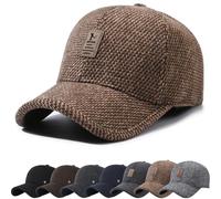 Baseball Cap mit Ohrenklappen Full Herren Outdoor Visor Sport Cappy Old School Style Dad Hat Wintercap Herrencap Herbst/Winter Weichem Innenfutter Schirmmütze Outdoor Herren