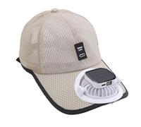 Baseball Cap mit Solarventilator Solar-Fan-Hut Mesh Baseballkappe mit Ventilator Sommer UV-Schutz Sonnenhut Solarbetriebener/USB-Ladesonnenhut (DE/NL/SE/PL, Numerisch, 56, Beige)