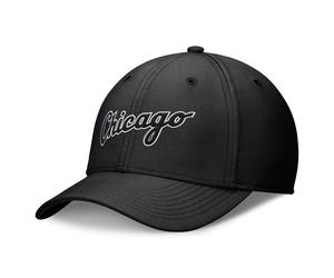 Baseball Cap NIKE "Nike Cap Chicago White Sox Nike Structured Swooshflex", Damen, Gr. S/M, schwarz (mehrfarbig), Elasthan, Kunstfaser, Caps (90681108-S) mehrfarbig