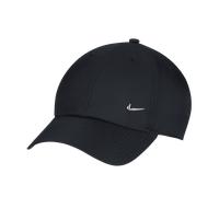 Baseball Cap NIKE SPORTSWEAR "U NK DF CLUB CAP U CB MTSWSH L", Damen, Gr. L (60/62), schwarz (schwarz, metallic silber), Obermaterial: 100% Polyester, Caps, für Erwachsene, sportlicher Stil, mittelhoh