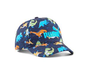 Baseball Cap PUMA "ESS NO1 LOGO AOP BB CAP JR", Mädchen, bunt (puma navy, sporty dino aop), Obermaterial: 100% Baumwolle, gemustert, Caps, gemustertes Design, aus Baumwolle, für Kinder und Jugendliche