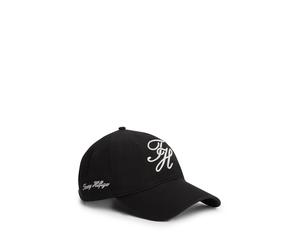 Baseball Cap TOMMY HILFIGER "TH SCRIPT SOFT 6 PANEL", Herren, schwarz, Web, Baumwolle, Caps, mit Logo-Stickerei, Umfang 58 cm (91964631-0) schwarz