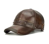 WHSPORT Baseball Cap Unisex Vintage Kappe Herren Damen Verstellbar Basecap Sonnenhut Leder Baseball Mütze für Sport Wandern Ausflug (Color : Brown, Size : One Size)