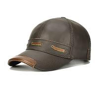 Baseball Cap Unisex Vintage Kappe Herren Damen Verstellbar Basecap Sonnenhut Leder Baseball Mütze für Sport Wandern Ausflug (Color : Coffee Color, Size : One Size)