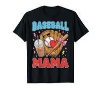 Baseball Mama Eiskaffee im Retro-Stil T-Shirt