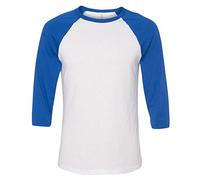 Baseball-Shirt aus Canvas-C3200-Material, Unisex, 3/4-Arm, meliert Gr. L, White/True Royal