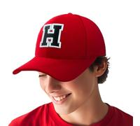 Baseballkappe 3D-Stickerei Lässige Baumwolle Alphabet A-Z Red Caps Schwarz Brief Snap Back Hut Hüte Unisex Jungen Mädchen Cap Baseball ROT Hut Kinder - H