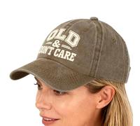 Baseballkappe - atmungsaktiver UV-Sonnenstrahlen-Schutz, Vintage-Sonnenhut mit Distressed-Schriftzug, verstellbarer Riemen, 60 cm Passform, Snapback, Zubehöretui aus Baumwoll-Twill, Kopfbedeckung | Zu