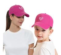 Baseballkappe Kinder Erwachsene Mädchen Jungen Snapback Vintage Verstellbarer Trucker Cap Baumwolle Visor Mama Me Basecap Sonnenhut (DE/NL/SE/PL, Alphanumerisch, Einheitsgröße, S -Kinder, Rosa Rot)