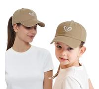 Baseballkappe Kinder Erwachsene Mädchen Jungen Snapback Vintage Verstellbarer Trucker Cap Baumwolle Visor Mama Me Basecap Sonnenhut (DE/NL/SE/PL, Alphanumerisch, Einheitsgröße, S -Kinder, Khaki)