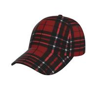 Baseballkappe Rot Und Schwarz Kariert Freizeit Mütze Atmungsaktiv Vintage Basecap Klassische Basecap Kappe Trucker-Kappe, Für Wandern, Golf, Herren