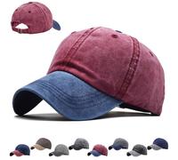 Baseballkappe Unisex Vintage Basecap, Vintage Basecap Kappe, Waschbare Baseballkappe aus Baumwolle, Patchwork, Trucker Hut, Verstellbar Schildmütze Für Sport Reisen Drauße, Einheitsgröße (54, 60)