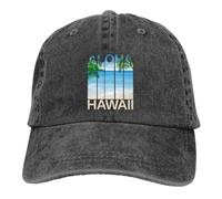 Baseballkappe, waschbar, einfarbig, Retro-Stil, verstellbar, Geschenk für Männer und Frauen, Baumwolle, Summer Aloha Hawaii Islands Beach Tropical Palm Leaves, Einheitsgre