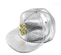 Baseballmütze Herren Hip-Hop-Hut Flache Krempe Lederhut Dollar Zeichen Hut Weibliche Koreanische Stil Trendy Gr. One size, silber
