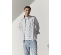 BASEFIELD - He.-Freizeithemd 1/1 white-night blue - Gr. - L