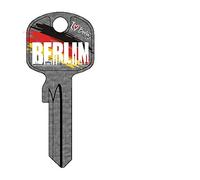 BASI I Love Berlin Schlüssel Verschiedene Motive Plus Rema Schlüsselschild zur Personalisierung (Schlüsseltyp: U-15D, Skyline Berlin)
