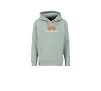 Alpha Industries Basic Big Logo Rubber Hoodie Größe M Minzgrün