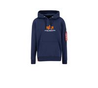 Hoodie ALPHA INDUSTRIES "Basic Hoodie BL Rubber", Herren, Gr. S, blau (ultra navy), Obermaterial: 80% Baumwolle, 20% Polyester, regular fit, Sweatshirts Hoodie (56846008-S) ultra navy
