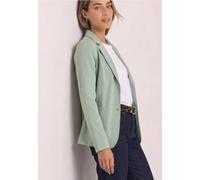 Kurzblazer STREET ONE, Damen, Gr. 34, eucalyptus grün meliert, Web, Obermaterial: 93% Baumwolle, 7% Elasthan. Futter: 100% Polyester, unifarben, regular fit normal, V-Ausschnitt, abgesteppt, Blazer Ku
