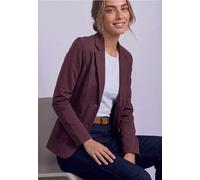 Kurzblazer STREET ONE, Damen, Gr. 40, rustic rouge, Web, Obermaterial: 93% Baumwolle, 7% Elasthan. Futter: 100% Polyester, unifarben, regular fit normal, V-Ausschnitt, abgesteppt, Blazer Kurzblazer, m