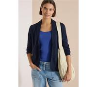 Kurzblazer CECIL, Damen, Gr. XXL (46), blau (urban dunkelblau), Stoff, 74% Viskose, 24% Polyester, 2% Elasthan, unifarben, regular fit normal, V-Ausschnitt, normaler Saum, Blazer Kurzblazer, mit Rever