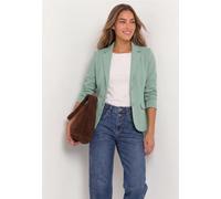 Kurzblazer STREET ONE, Damen, Gr. 46, grün (eucalyptus grün), Stoff, 70% Polyester, 27% Viskose, 3% Elasthan, unifarben, normal normal, V-Ausschnitt, abgesteppt, Blazer Kurzblazer, mit Reverskragen (2