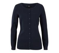Strickjacke BONPRIX, Damen, Gr. 48/50 (XL), blau (dunkelblau), Strick, Obermaterial: 60% Baumwolle, 30% Polyester, 10% Polyamid, unifarben, gerade normal, Rundhals, Rippbündchen, Strickjacken Strickja