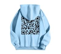 Basic Hoodie Herren, Funny Fu Qr Code Fuck-You Hoodie Herren Damen - Lustig Sweatshirt Mit Kapuze Humorous Hidden Message Shirt Funky Trend Y2K Hoodies Teenager Mädchen Qr Code Pullover Weihnachts Ges