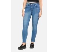 Slim-fit-Jeans BETTY BARCLAY "Betty Barclay Basic-Jeans mit Waschung" Gr. 48, Normalgrößen, blau, Damen, Obermaterial: 56% Baumwolle, 30% Viskose, 12% Polyester, 2% Elasthan., Jeans (48849529-48) blau
