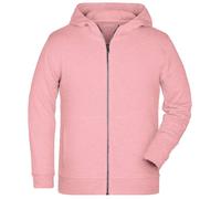 Basic Kinder Hoody mit Reißverschluss | rose-melange 158/164