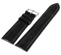 Basic Leder Armband Uhrenband schwarz Krokooptik gepolstert 22 mm Stegbreite