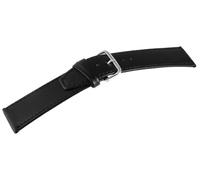 Basic Leder Uhren Armband schwarz glatt flach 22 mm Stegbreite