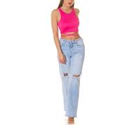 Basic Musthave Crop Top Tank Shirt Oberteil zum Binden One Size (Einheitsgröße)