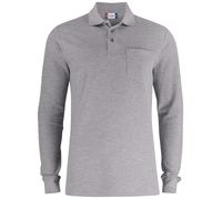 Basic Polo Pocket L/S - Grey Melange / S